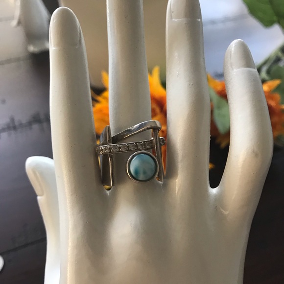 Marahlago Jewelry - MarahLago Dante Larimar Ring with White Sapphires